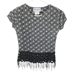 New Look Creations Textured Fringe  Stretchy Top